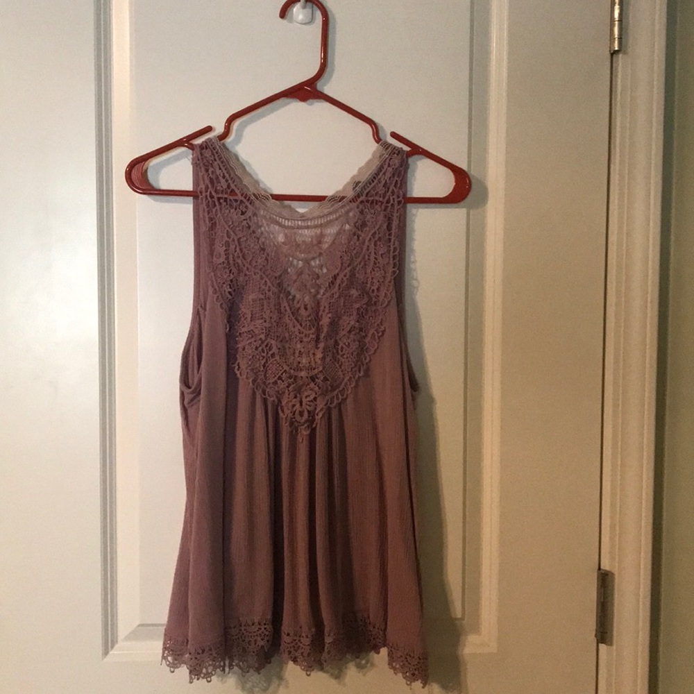 Purple lace sleeveless top